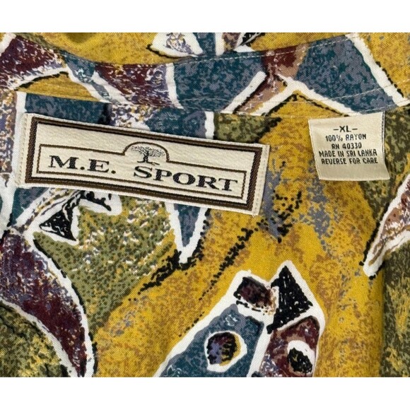 Vintage Hawaiian Shirt XL Tropical Fish Aloha ME Sport Rayon Vacation Cruisewear - Picture 5 of 5